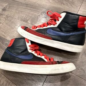 Nike Men’s High-Top Sneakers in Black, Red & Blue